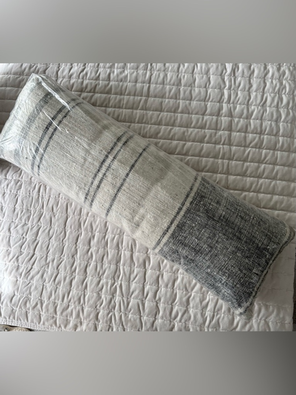 NWT Anthropologie Wool Blend Striped Lumbar Pillow (14x40)